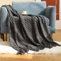 Popular knitted blanket throw  acrylic  knit blanket